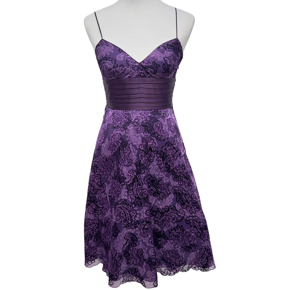 Laundry Shelli Segal Womens 2‎ Silk Dress Paisley Burnout Y2K Whimsigoth Fairy